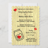 Vintage mason jar wood grain theme wedding  招待状 (正面)