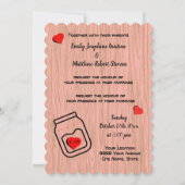 Vintage mason jar wood grain theme wedding  招待状 (正面)