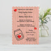 Vintage mason jar wood grain theme wedding  招待状 (スタンド正面)