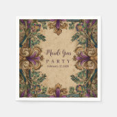 Vintage Masquerade Mardi Gras Elegance スタンダードカクテルナプキン (正面)