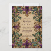 Vintage Masquerade Mardi Gras Elegance 招待状 (正面)