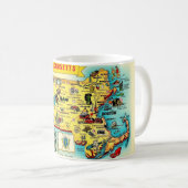 Vintage Massachusetts Map Mug コーヒーマグカップ (正面右)