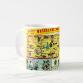 Vintage Massachusetts Map Mug コーヒーマグカップ (正面左)