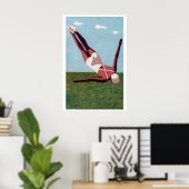 Vintage Matchbox Print, White Swimsuit, Eastern ポスター (ホームオフィス)