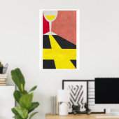 Vintage Matchbox Wine Glass Print - Eastern Europe ポスター (ホームオフィス)