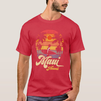 Vintage Maui Hawaii Hawaiian Beach Surfing 70s Su  Tシャツ
