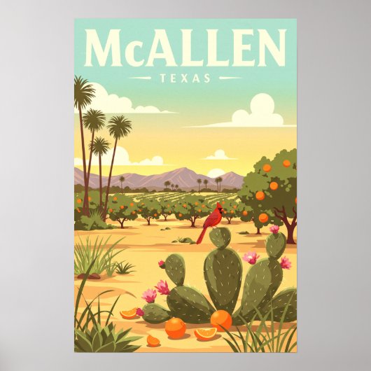 Vintage McAllen Texas ポスター (正面)