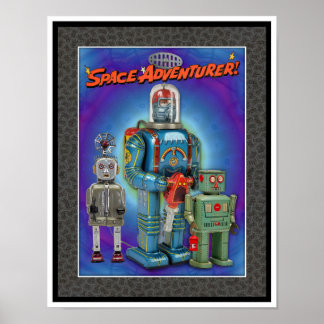 VINTAGE MCM SPACE TOYS PRINT ポスター