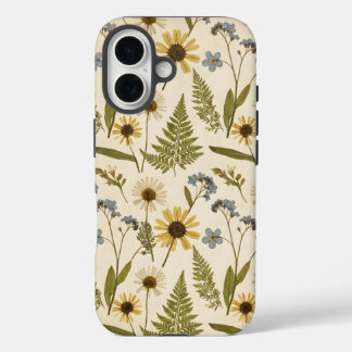 Vintage Meadow Botanical – Pressed Wildflower  iPhone 16ケース