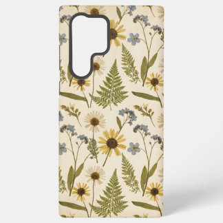 Vintage Meadow Botanical Pressed Wildflower & Fern Samsung Galaxy S22 Ultraケース
