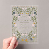 Vintage Meadow Folk Baby Shower アクリル招待状 (インサイチュ (ポータブル))