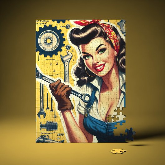 Vintage Mechanic Pin-up ジグソーパズル
