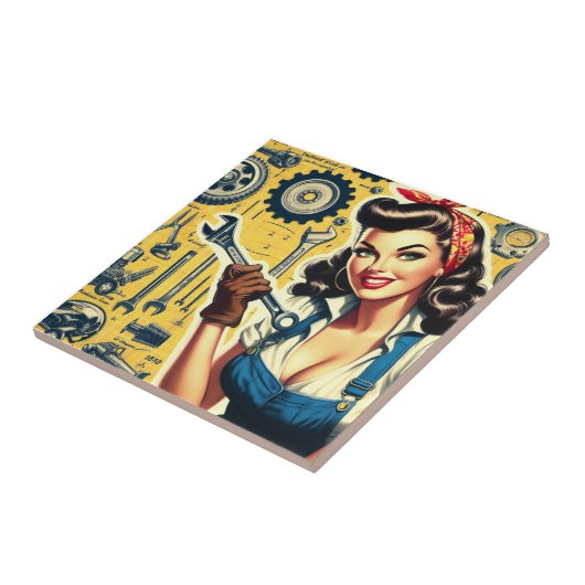 Vintage Mechanic Pin-up タイル (側面)