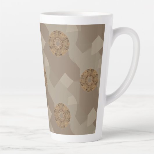 Vintage Medallion Tile Pattern カフェラテマグ (右)