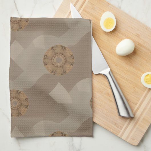 Vintage Medallion Tile Pattern キッチンタオル (四つ折り)