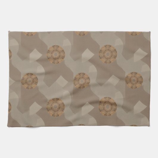 Vintage Medallion Tile Pattern キッチンタオル (横)