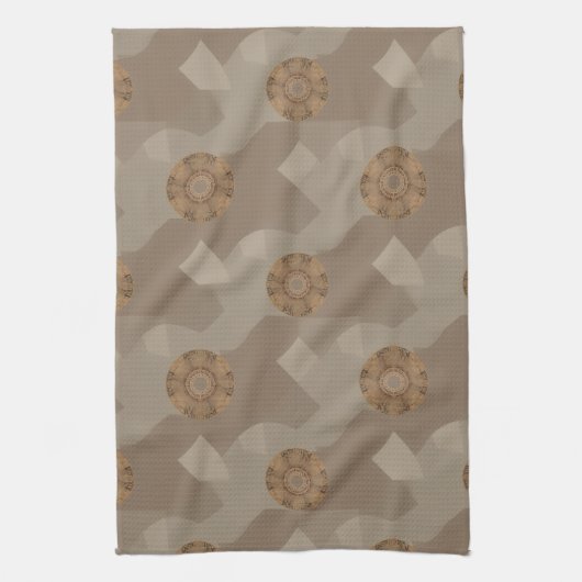 Vintage Medallion Tile Pattern キッチンタオル (縦)