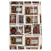 Vintage Medieval Christmas Collage ミディアムペーパーバッグ (裏面)