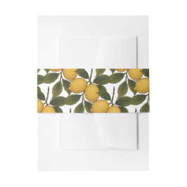 Vintage Mediterranean Botanical Lemon Wedding  招待状ベリーバンド