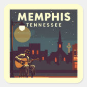 Vintage Memphis Tennessee スクエアシール (正面)