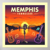 Vintage Memphis Tennessee ポスター (正面)