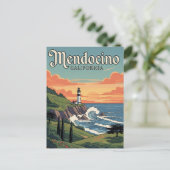 Vintage Mendocino California Travel ポストカード (スタンド正面)
