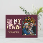 Vintage Merlot My Nutcracker Era Christmas Photo シーズンカード (スタンド正面)