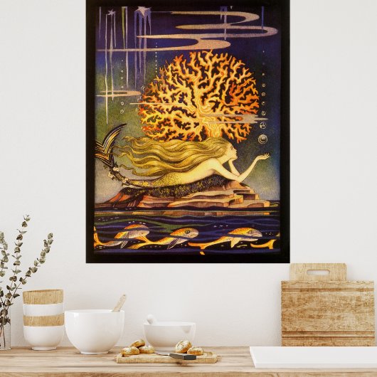 Vintage Mermaid ポスター (キッチン)