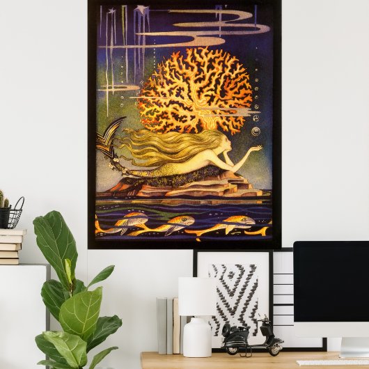 Vintage Mermaid ポスター (ホームオフィス)