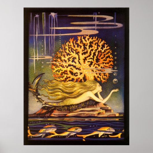 Vintage Mermaid ポスター (正面)