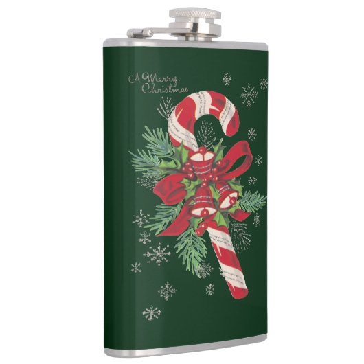 Vintage Merry Christmas Candy Cane フラスク (右)
