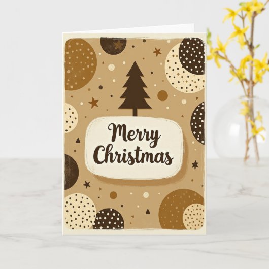 Vintage Merry Christmas Card カード (黄色い花)