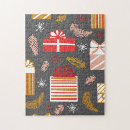 Vintage Merry Christmas Pattern- Classic Holiday  ジグソーパズル