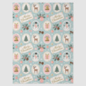 Vintage Merry Christmas Pattern Wrapping Paper 薄葉紙 (正面)
