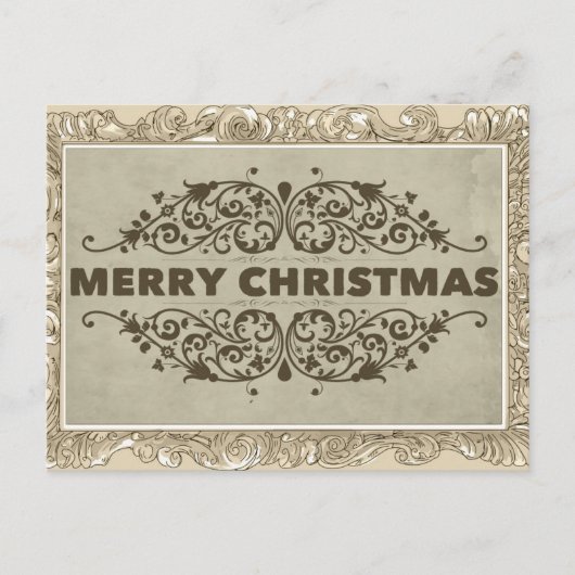 Vintage Merry Christmas Postcard ポストカード (正面)