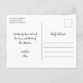 Vintage Merry Christmas Red Poinsettia  シーズンポストカード (裏面)