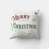 Vintage Merry Christmas Typography クッション (裏面)