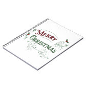 Vintage Merry Christmas Typography ノートブック (左側)