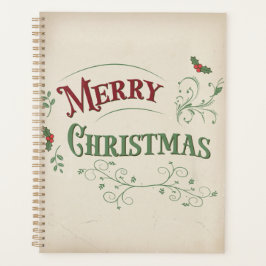 Vintage Merry Christmas Typography プランナー手帳