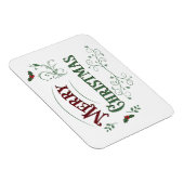 Vintage Merry Christmas Typography マグネット (右側)