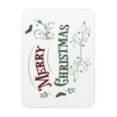 Vintage Merry Christmas Typography マグネット (縦)