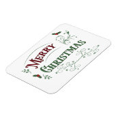 Vintage Merry Christmas Typography マグネット (左側)