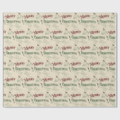 Vintage Merry Christmas Typography ラッピングペーパー (フラット)