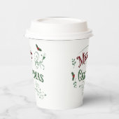 Vintage Merry Christmas Typography 紙コップ (左)