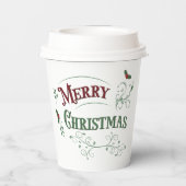 Vintage Merry Christmas Typography 紙コップ (裏面)