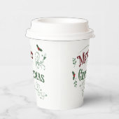 Vintage Merry Christmas Typography 紙コップ (右)