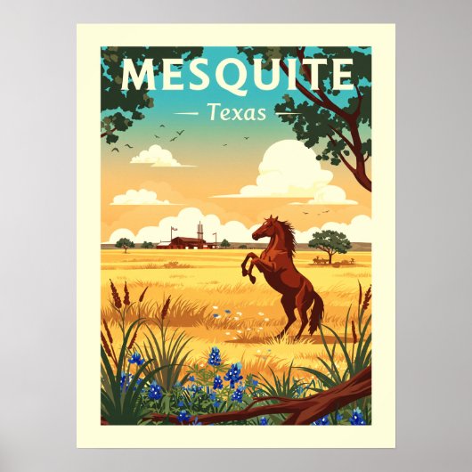 Vintage Mesquite Texas ポスター (正面)