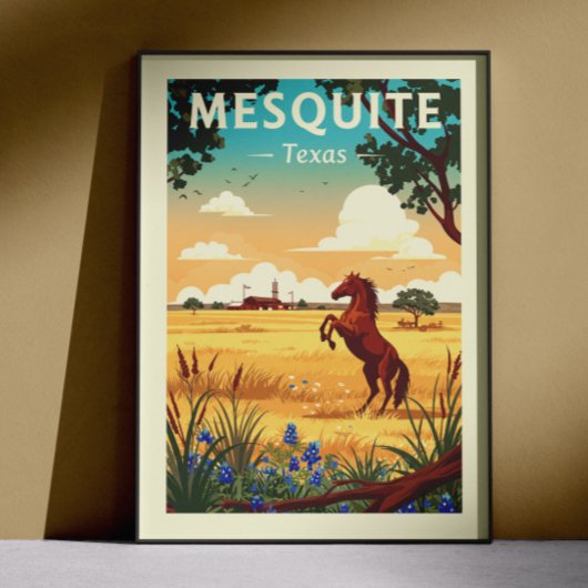 Vintage Mesquite Texas ポスター