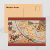Vintage Mexico Map ポストカード (正面/裏面)