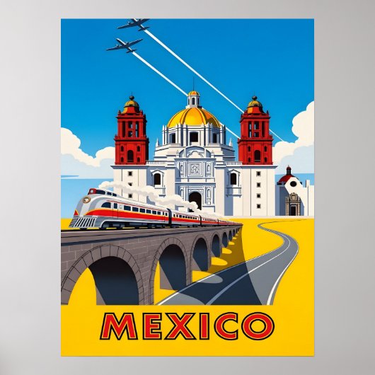 Vintage Mexico travel ポスター (正面)